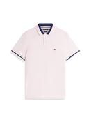 Contrast Collar Block Polo Shirt - Pink - M image