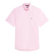 Regular Fit Lightweight Short Sleeve Oxford Shirt - Pink - M image