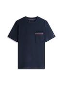 Global Stripe Pocket Pique Jersey T-Shirt - Navy - S image