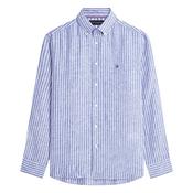 Bengal Stripe Pure Linen Shirt - Blue - M image
