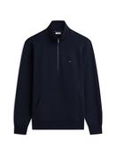 Flag Embroidery Terry Quarter-Zip Jumper - Navy - S image