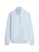 Flag Embroidery Terry Quarter-Zip Jumper - Blue - M image