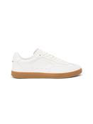 Luxe Metallic Logo Leather Trainers - Beige - 42 image