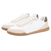 Mixed Texture Cupsole Trainers With Leather - Beige - 41 image