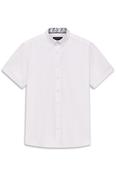 Casual Short Sleeve Oxford Shirt - White - M image