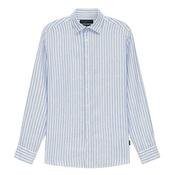 Casual Linen Striped Shirt - Blue - M image