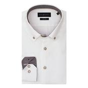 Casual Long Sleeve Contrast Shirt - White - S image