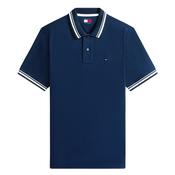 Tommy Flag Regular Fit Tipped Polo Shirt - Dark  Blue - S image