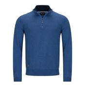 Harry 1/4 Zip Sweater - Blue - L