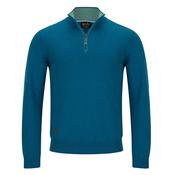 Harry 1/4 Zip Sweater - Petrol Blue - M