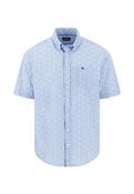 Summer Minimal Print Button Down Short Sleeved Shirt - Beige - L