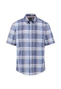 Slub Check Short Sleeved Shirt - Blue - M