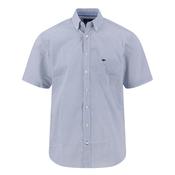 Minimal Print Button Down Short Sleeve Shirt - Blue - M image