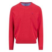 Fine Knit Cotton Crewneck Sweater - Red - L image