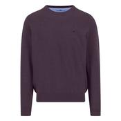 Fine Knit Cotton Crewneck Sweater - Purple - L image