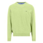 Fine Knit Cotton Crewneck Sweater  - Lime Green - L image