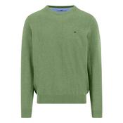 Fine Knit Cotton Crewneck Sweater - Avocado - L image