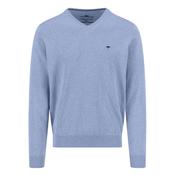 V-Neck Superfine Cotton Jumper - Breeze Blue - L image