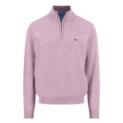 Fine Knit Cotton 1/4 Zip Sweater - Magnolia Pink - L image