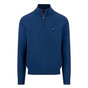 Fine Knit Cotton 1/4 Zip Sweater - Midnight Navy - M image