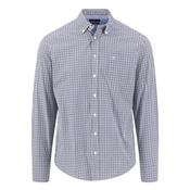 Checked Pattern Cotton Button Down Shirt - Beige - M image