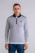 Brisbane Quarter Zip Sweatshirt - Ocean Blue - M