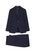 Two Piece Slim Fit Micro-patterned Suit - Navy - 40 image