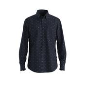 Rickert_M Long Sleeve Patterned Shirt - Navy - M