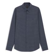 Ricoplus_M Checked Stretch Cotton Dobby Shirt - Navy - M image