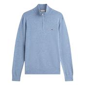 Flag Embroidery Quarter-Zip Jumper - Blue - M image