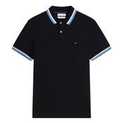 Contrast Collar Cuff Polo Shirt - Black - S image