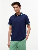 Contrast Collar Cuff Polo Shirt - Navy - S image