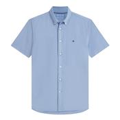 Short Sleeve Poplin Button Down Shirt - Blue - M image