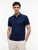 Jersey Aop Reg Polo Shirt - Navy - S image