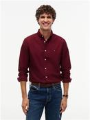 Solid Heritage Button Down Oxford Shirt - Wine - S