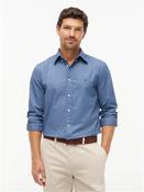Flex Poplin Geo Print Regular Fit Shirt - Blue - M image