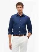Dobby Structure Regular Fit Shirt - Navy - S image
