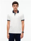 Interlock Contrast Placket Polo Shirt - Beige - S image