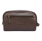 Leather Washbag - Brown - One