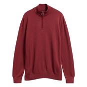 Cotton Half Zip Knitted Jumper - Orange - S