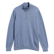 Cotton Half Zip Knitted Jumper - Tarn Blue - M