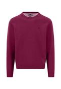 Fine Knit Cotton Crewneck Sweater - Pink - M image