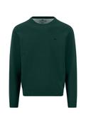 Fine Knit Cotton Crewneck Sweater - Teal - M image