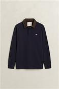 Cord Collar Rugger Shirt - Navy - M