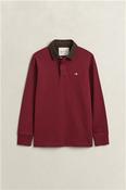 Cord Collar Rugger Shirt - Wine - M