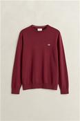 Cotton Crew Neck Sweater - Wine - M