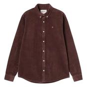 L/S Madison Cord Shirt - Wine - S