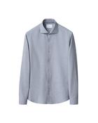 Light Blue Solid Flannel Shirt - Blue - M