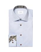 Light Blue Paisley Effect Signature Twill Shirt - Blue - 39