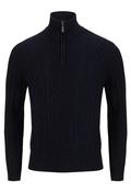 Aran 1/4 Zip Jumper - Navy - M image